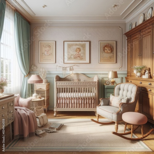 Vintage-themed Baby Nursery Room: Enchanting Classic Design