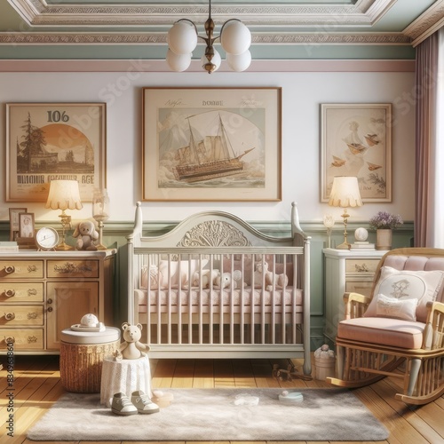Vintage-themed Baby Nursery Room: Enchanting Classic Design