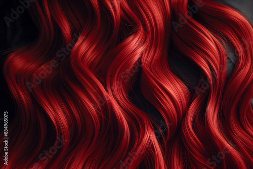 red reflective hair texture Enter the enchanting realm of a red reflective hair texture  where strands of vibrant crimson shimmer with a lustrous sheen  casting a fiery glow that captivates 