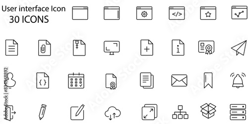 UX UI icon designs - Gray color flat and fill icon set
