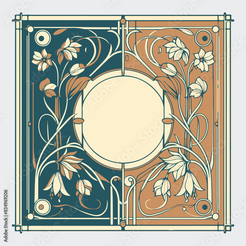 Classic hand drawing florals frame