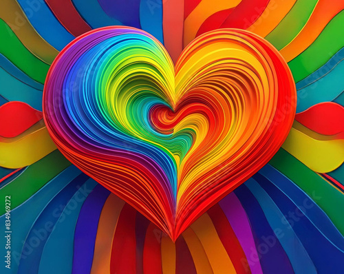 Colorful rainbow heart shape
