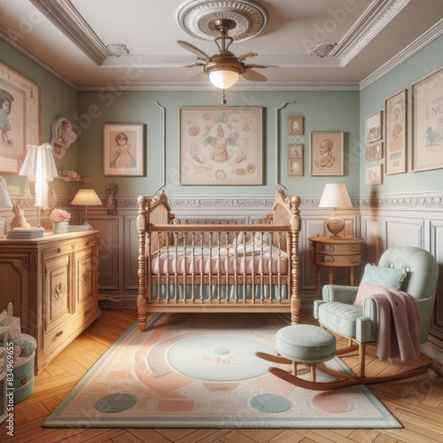 Vintage-themed Baby Nursery Room: Enchanting Classic Design
