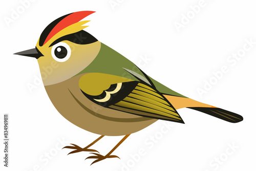 A kinglet bird silhouette black vector artwork illustration 