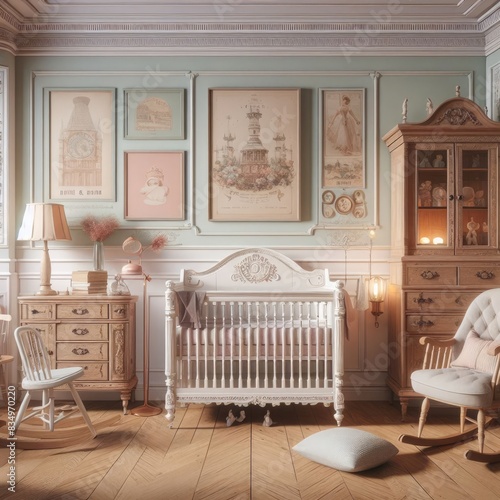 Vintage-themed Baby Nursery Room: Enchanting Classic Design