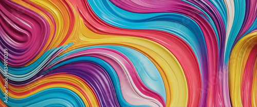 Colorful Abstract Generative Art Background with Wave and Swirl Elements