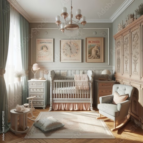 Vintage-themed Baby Nursery Room: Enchanting Classic Design