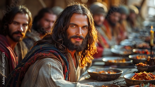 Wallpaper Mural A serene depiction of Jesus Christ at the Last Supper. Torontodigital.ca