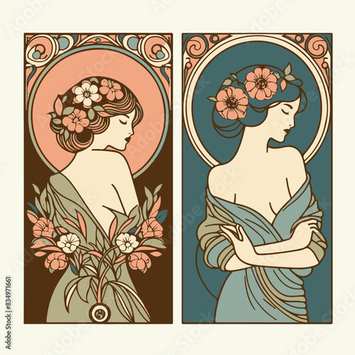 Classic two side women in the frame