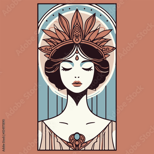 Classic women wearing crowns cramics frame