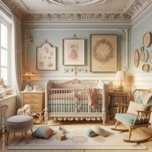 Vintage-themed Baby Nursery Room: Enchanting Classic Design