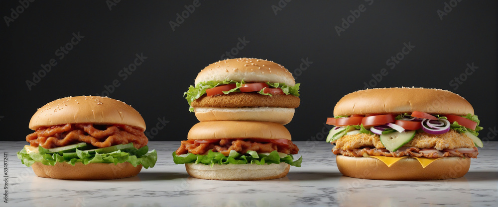 Assorted chicken deli sandwiches in various styles, ready to be clipped and added to your menu layout for fast food take-out options Assorted chicken deli sandwiches in various styles, ready to be clipped and added to your menu layout for fast food take-out options