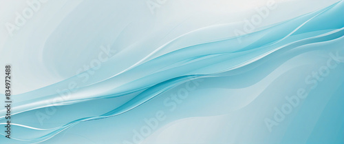 Generative AI creates a modern abstract wave composition in light blue tones