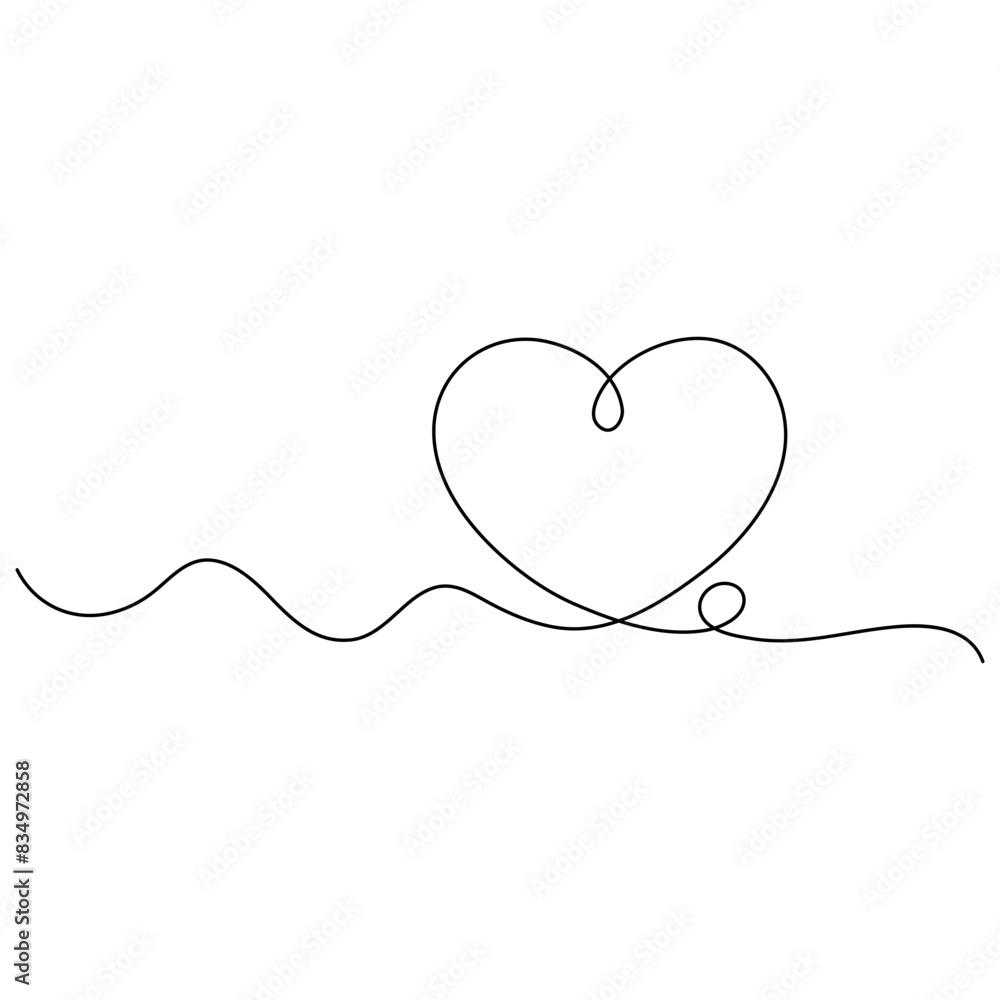 Heart continuous one line drawing outline vector illustration
Heart continuous one line drawing outline vector illustration