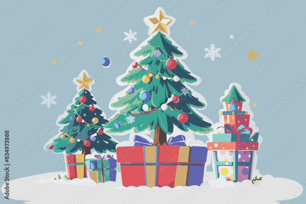 christmas tree presents decoration special day illustration christmas tree presents decoration special day illustration