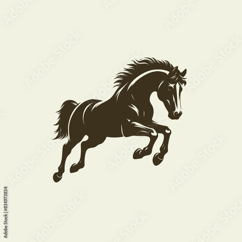 silhouette stencil of horse running jump