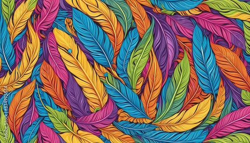 Decorative ornate  vector frame featuring generatively designed floral elements in vibrant colors