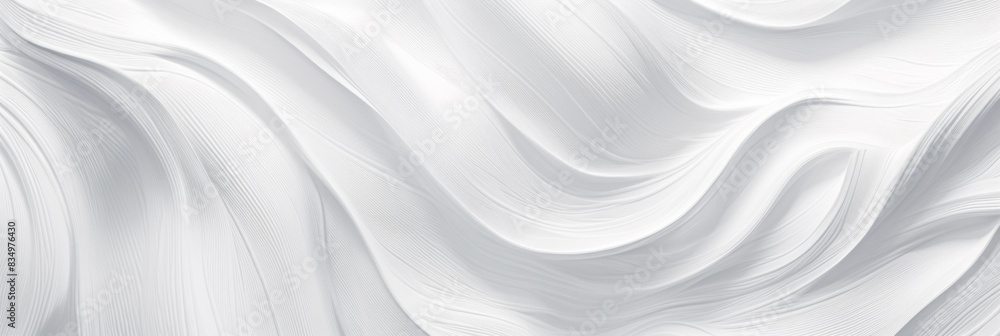 Abstract white silk texture background with flowing, wavy patterns and smooth gradients. Horizontal image with ample space for text. Minimalist design, white elegance, abstract background, smooth silk Abstract white silk texture background with flowing, wavy patterns and smooth gradients. Horizontal image with ample space for text. Minimalist design, white elegance, abstract background, smooth silk
