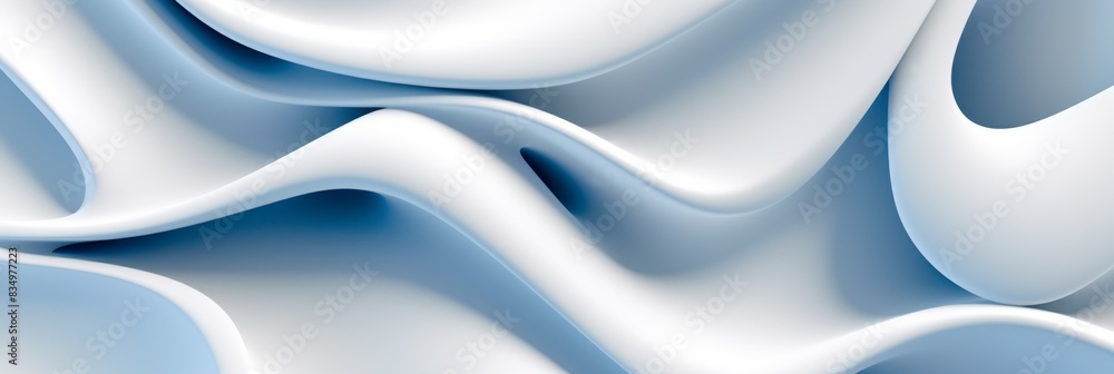 Abstract soft white and light blue flowing waves creating a smooth, serene texture with gentle gradients, horizontal format illustration with place for text Abstract soft white and light blue flowing waves creating a smooth, serene texture with gentle gradients, horizontal format illustration with place for text