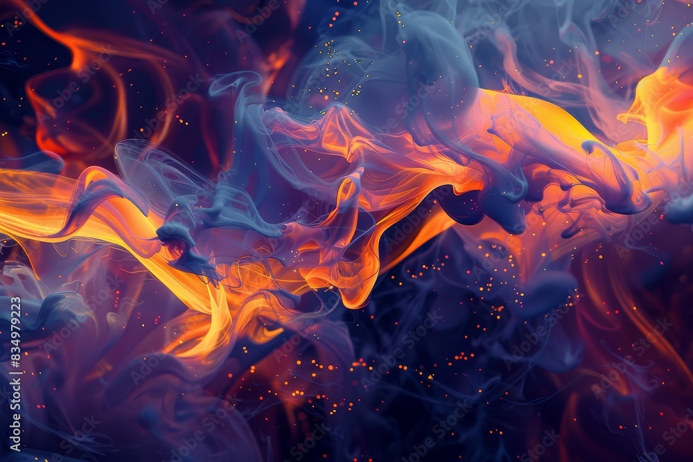 Fototapeta premium Fiery Abstract Art Convergence: Dynamic Light and Energy Flow