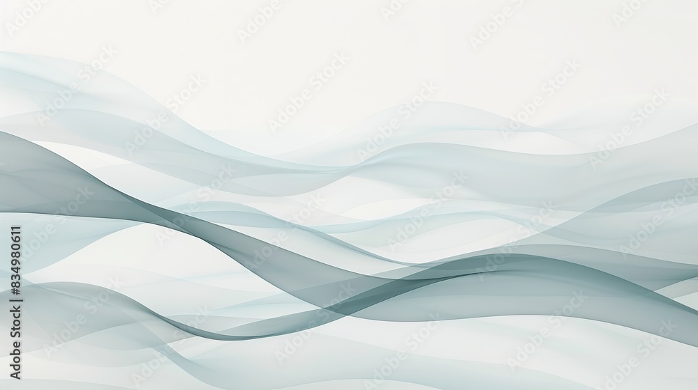 Poster linear minimalistic illustration of blue waves on white background Poster linear minimalistic illustration of blue waves on white background