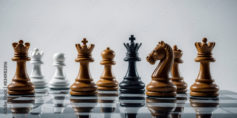 chess pieces on a chessboard chess pieces on a chessboard