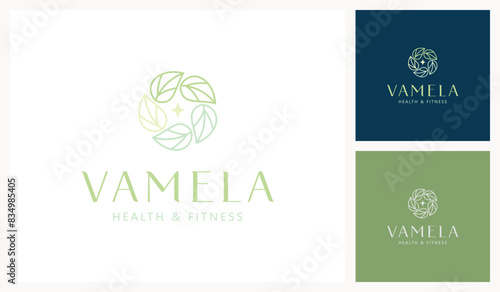 Leaf for beauty, health, cosmetics, yoga and spa logo