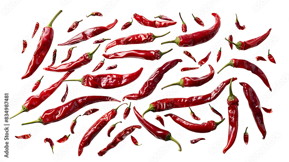 dry red chili peppers isolated on transparent background cutout dry red chili peppers isolated on transparent background cutout