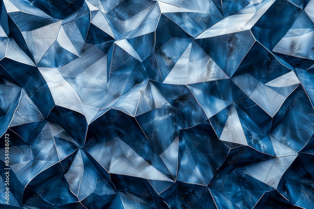 The is a blue and white abstract design with a lot of triangles The is a blue and white abstract design with a lot of triangles