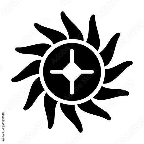 Check this solid icon of beaivi sun
