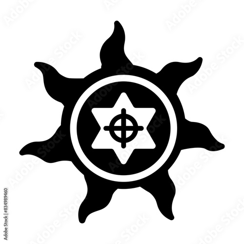 A captivating solid icon of heavenly sun 