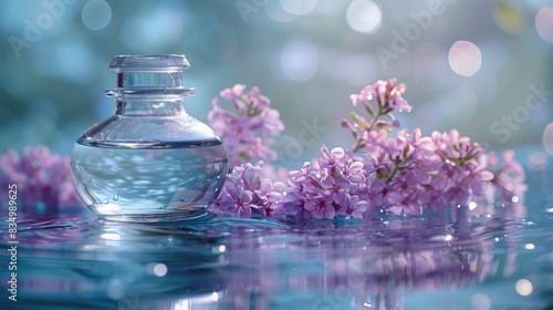 Beauty  aromatherapy and spa background with perfumed water