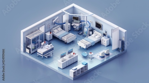 Isometric Quarantine Room Concept © Otseira