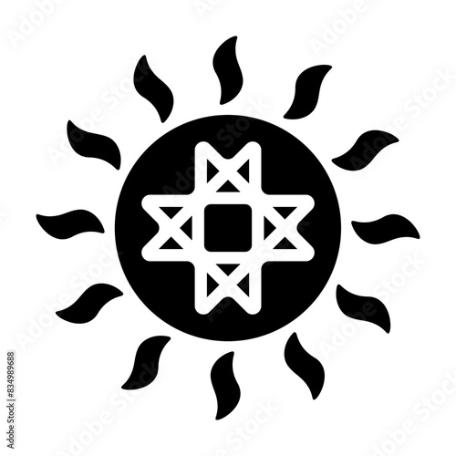 A customizable solid icon of ausekla zvaigzne