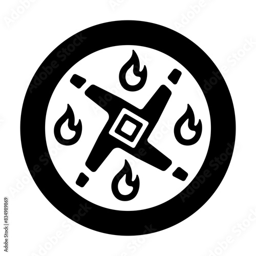 Modern glyph icon of a brigid cross 