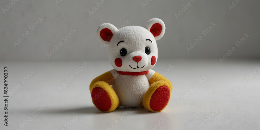 Classic Teddy Bear Sitting on Wooden Floor Classic Teddy Bear Sitting on Wooden Floor