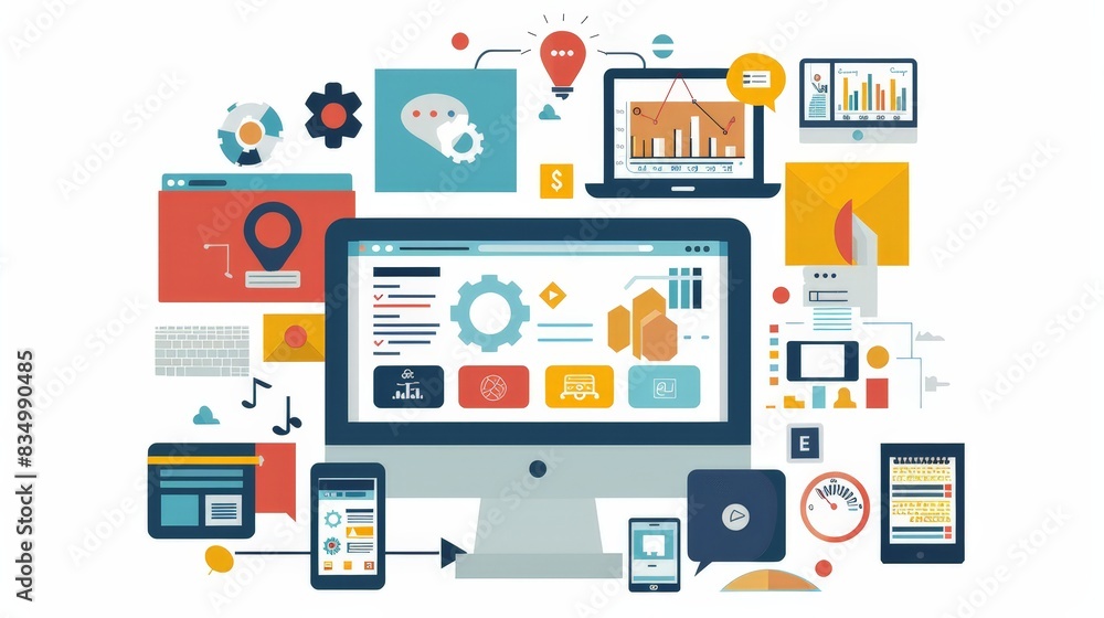 Create a visual guide to building a digital presence for small businesses. Include steps like creating a website, utilizing social media, and optimizing for search engines. Create a visual guide to building a digital presence for small businesses. Include steps like creating a website, utilizing social media, and optimizing for search engines.