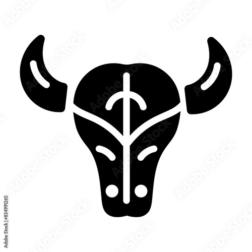 Premium glyph icon of a buffalo symbol 