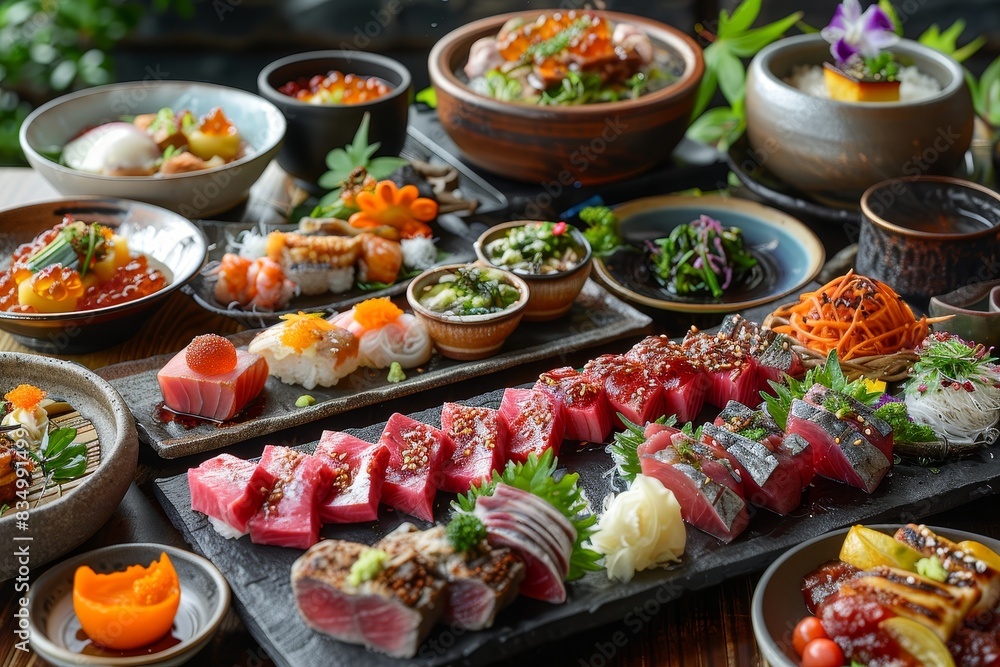 Kaiseki - An elaborate multi-course meal featuring seasonal and beautifully presented dishes. Kaiseki - An elaborate multi-course meal featuring seasonal and beautifully presented dishes.
