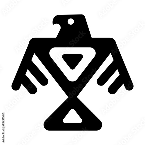 Premium solid style icon of a thunderbird symbol