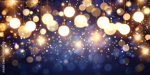 A festive background featuring glowing bokeh lights in warm golden tones, creating a magical and celebratory atmosphere perfect for any occasion.
