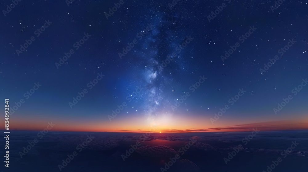 beautiful dark blue sky with milky way and stars at sunset seamless hdri panorama for game development beautiful dark blue sky with milky way and stars at sunset seamless hdri panorama for game development
