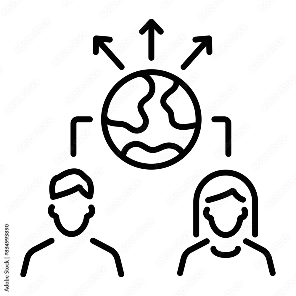 Well-designed line icon of outsourcing Well-designed line icon of outsourcing