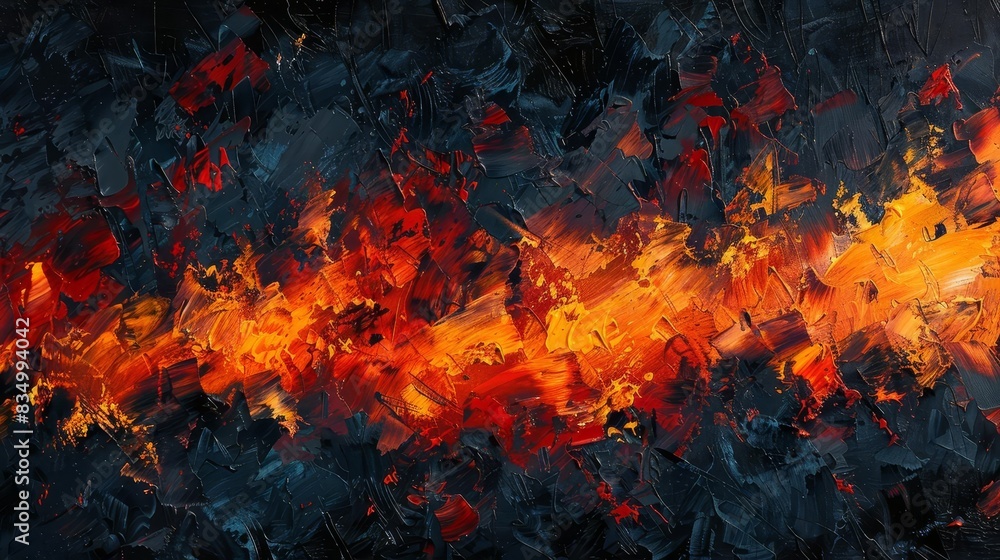 burning fire turning to ashes ash wednesday concept oil painting