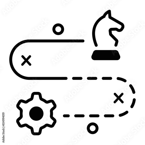 A handy outline icon of strategic planning 