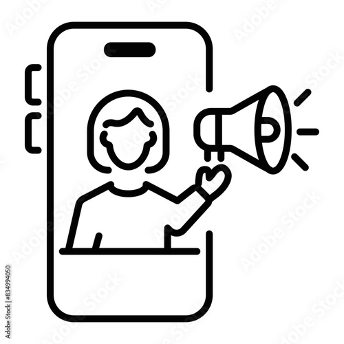 Check this outline icon of influencer marketing 