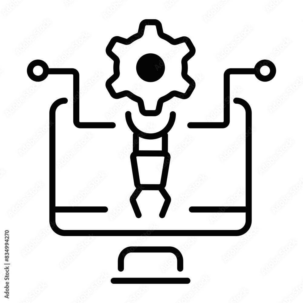 An editable line icon of technical project An editable line icon of technical project