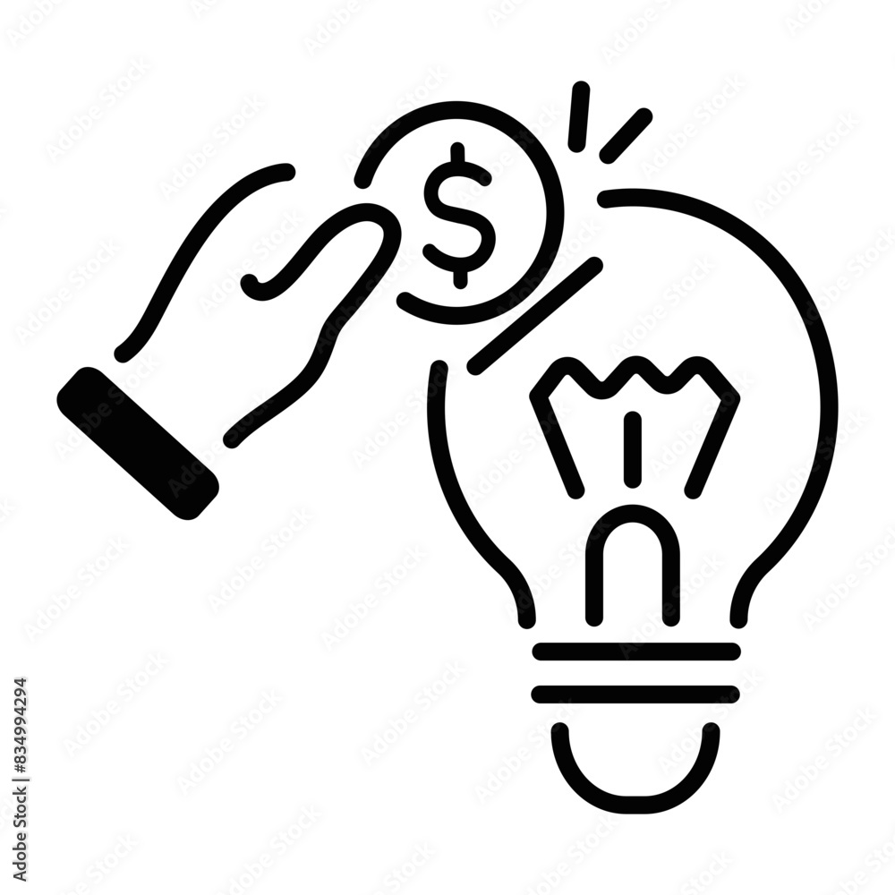 Easy to use line icon of investment idea Easy to use line icon of investment idea