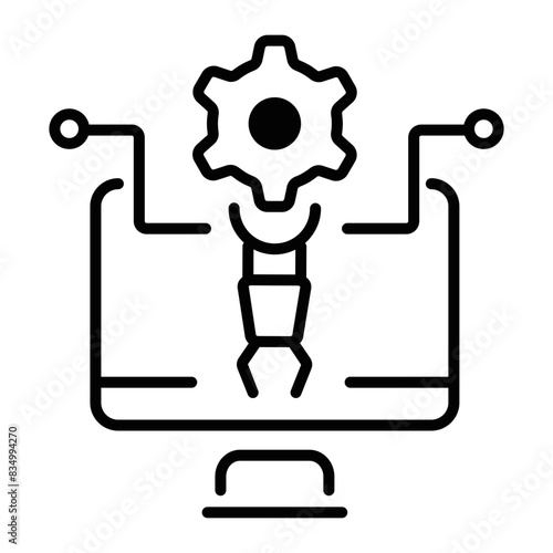 An editable line icon of technical project 