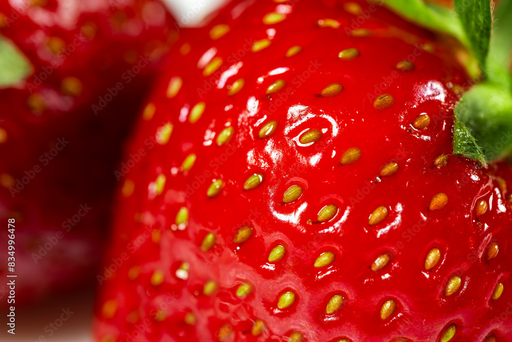 Close up of fresh ripe strawberries. macro Close up of fresh ripe strawberries. macro